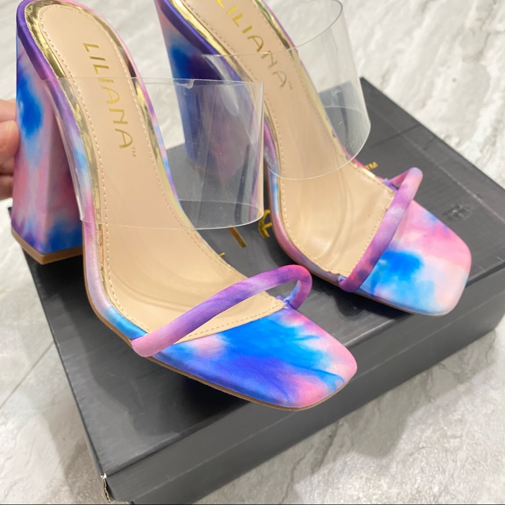 Liliana Pink & Blue Tie Dye Summer Heels